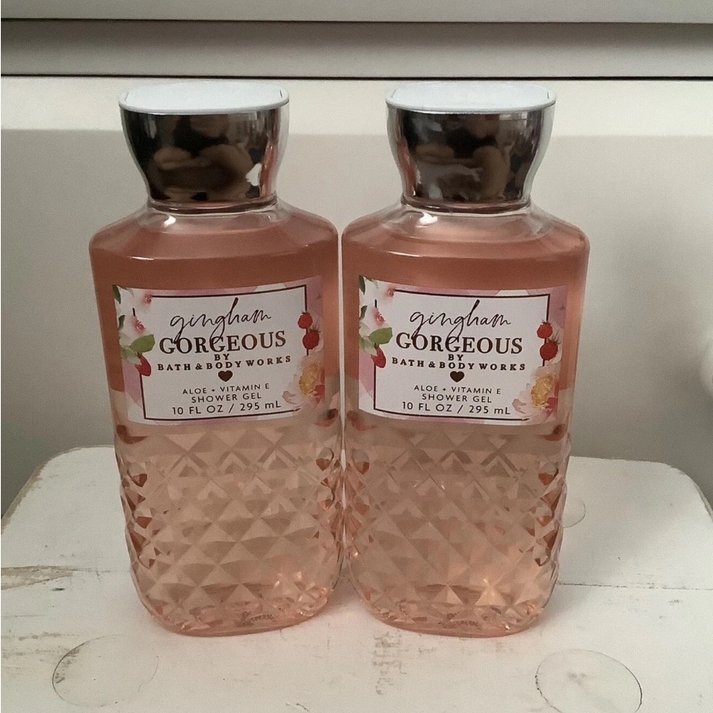 Bath & Body Works LOT x 2 GINGHAM GORGEOUS Shower Gel Body Wash Set Full Sz 10oz